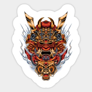 Blue Fire Oni Mask Sticker